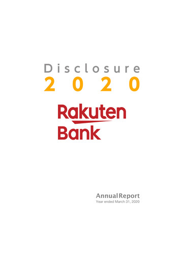 Thumbnail Rakuten Bank Annual Report 2020