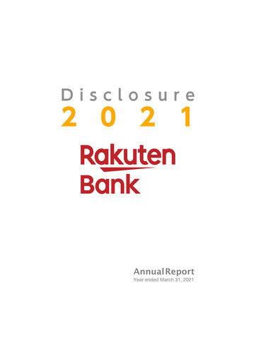 Thumbnail Rakuten Bank Annual Report 2021