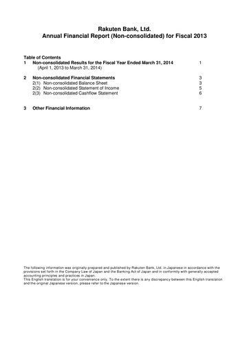 Thumbnail Rakuten Bank Financial Report 2014