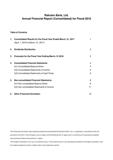 Thumbnail Rakuten Bank Financial Report 2017