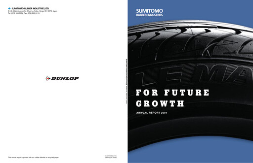 Thumbnail Sumitomo Rubber Industries Annual Report 2001