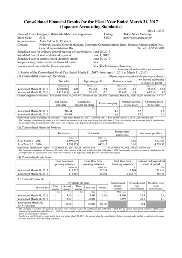 Thumbnail Mitsubishi Materials Financial Statement fy2017