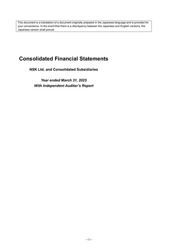 Thumbnail NSK Ltd. Financial Statement 2024-2025