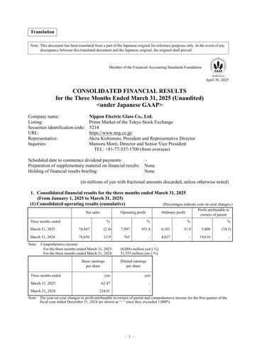 Thumbnail Nippon Electric Glass Quarterly Report 2025-q1