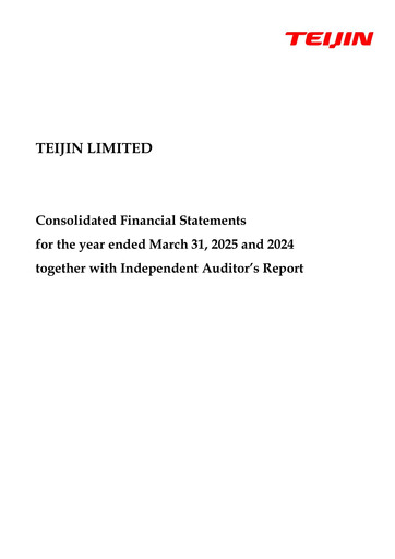 Thumbnail Teijin Limited Financial Statement 2025