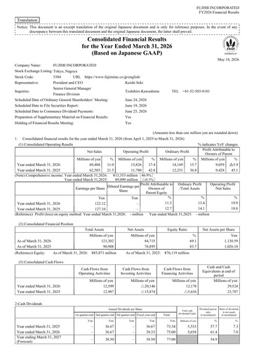 Thumbnail Fujimi Incorporated Financial Statement 2026