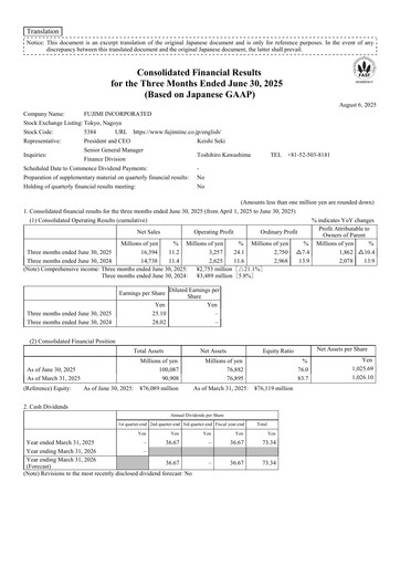 Thumbnail Fujimi Incorporated Quarterly Report 2026-q1