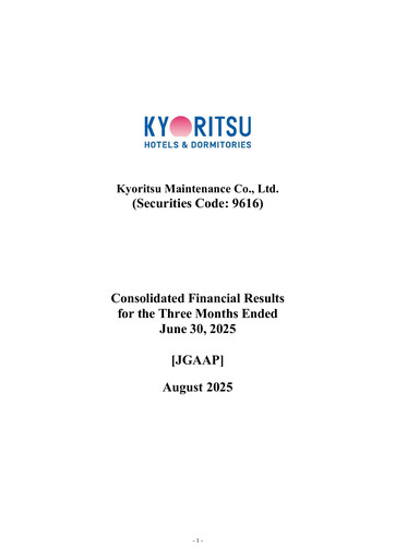Vorschaubild Kyoritsu Maintenance Co., Ltd. Quartalsbericht 2025-q1