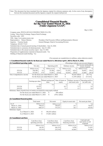Thumbnail Penta-Ocean Construction Financial Report 2026