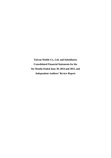 Miniature Taiwan Mobile
 Rapport semestriel 2014-h1