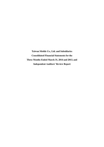 Miniature Taiwan Mobile
 Rapport trimestriel 2014-q1