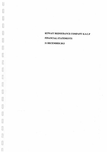 Thumbnail Kuwait Reinsurance Company Financial Statement 2013
