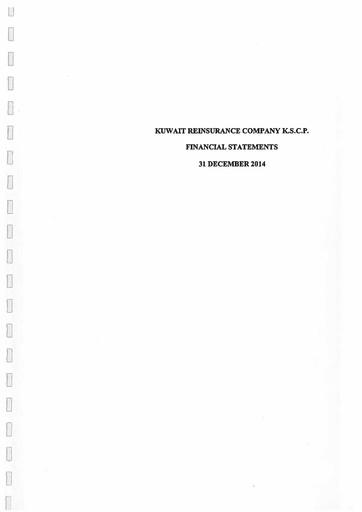 Thumbnail Kuwait Reinsurance Company Financial Statement 2014