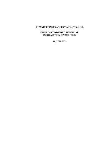 Thumbnail Kuwait Reinsurance Company Half-year Report 2023-h1