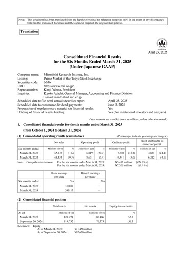 Miniature Mitsubishi Research Institute Rapport semestriel 2025-h1