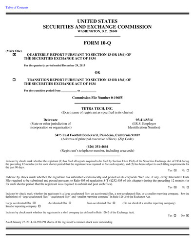 Thumbnail Tetra Tech
 Quarterly Report 2014-q1