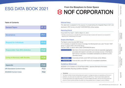 Thumbnail NOF Corporation ESG Report 2021