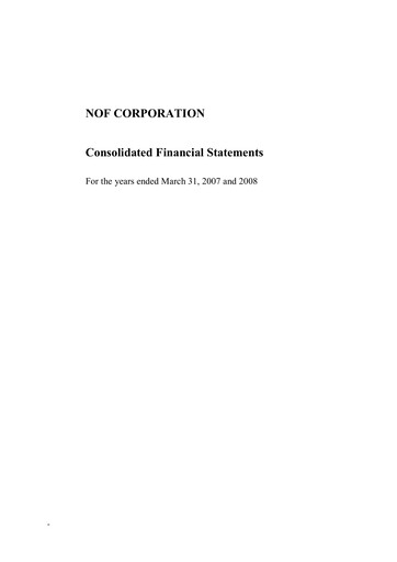 Thumbnail NOF Corporation Financial Statement fy2008
