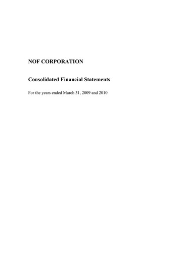 Thumbnail NOF Corporation Financial Statement fy2010