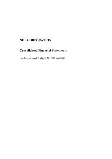 Thumbnail NOF Corporation Financial Statement fy2011