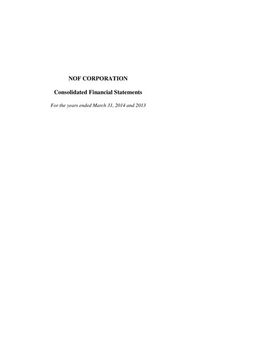 Thumbnail NOF Corporation Financial Statement fy2014