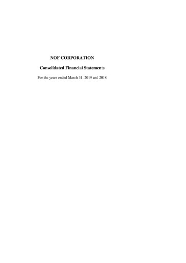 Thumbnail NOF Corporation Financial Statement fy2019