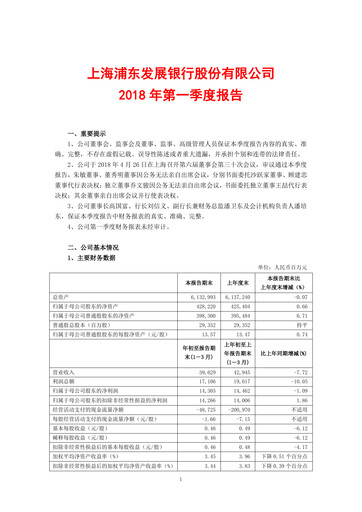 Vorschaubild Shanghai Pudong Development Bank
 Quartalsbericht 2018-q1