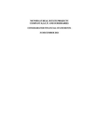 Thumbnail Munshaat Real Estate Projects Company Financial Statement 2021