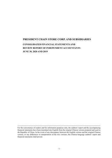 Miniature President Chain Store (PSCS) Rapport trimestriel 2020-q2