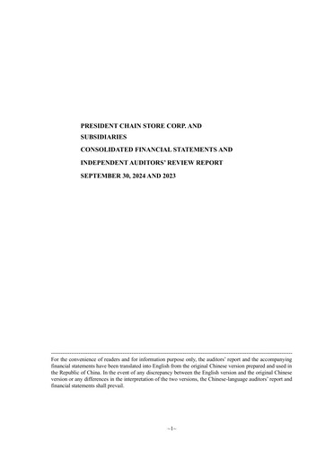 Miniature President Chain Store (PSCS) Rapport trimestriel 2024-q3