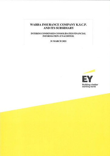 Thumbnail Warba Insurance and Reinsurance Company Quarterly Report 2021-q1