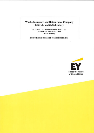 Thumbnail Warba Insurance and Reinsurance Company Quarterly Report 2025-q3
