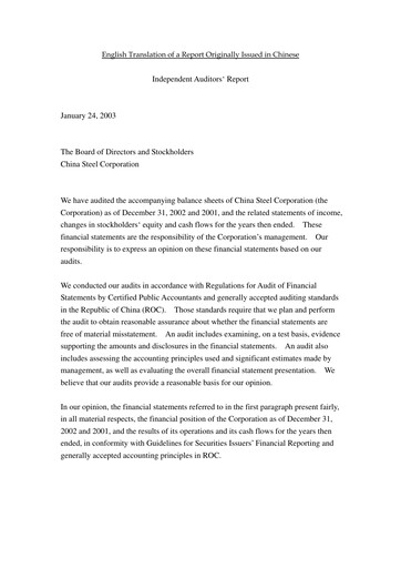 Thumbnail China Steel Financial Statement 2002