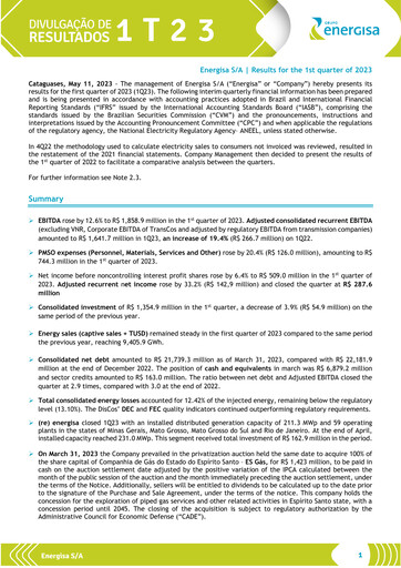 Thumbnail Energisa S.A. Quarterly Report 2023-q1