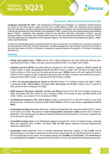 Thumbnail Energisa S.A. Quarterly Report 2023-q3