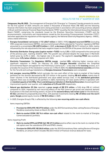 Thumbnail Energisa S.A. Quarterly Report 2025-q1