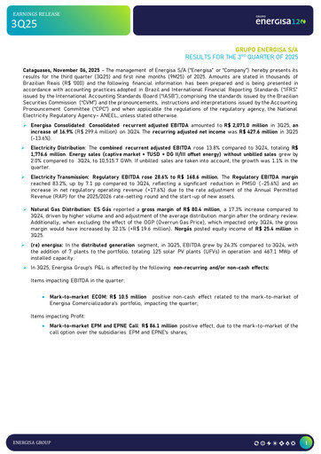 Thumbnail Energisa S.A. Quarterly Report 2025-q3