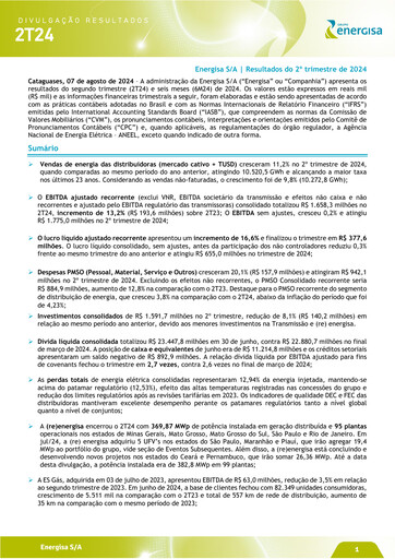 Thumbnail Energisa S.A. Quarterly Report 2024-q2