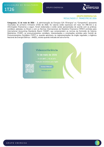 Thumbnail Energisa S.A. Quarterly Report 2026-q1