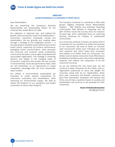 Thumbnail Procter & Gamble India Sustainability Report 2025