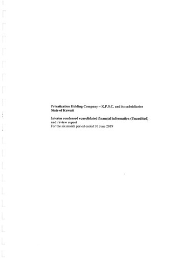 Thumbnail Privatization Holding Company - K.P.S.C. Half-year Report 2019